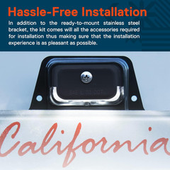 True Mods Black LED License Plate Light for Boat Trailer [Steel Bracket Mount] [