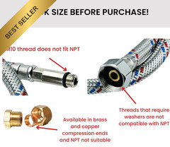 Brass Hex Nipple 1/4 Inch NPT Male Pipe Adapter Connector Fitting 0.5 OD 4 Pack