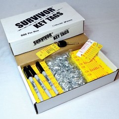 Car Dealer Key Tags, 500 Plastic Yellow Survivor (Rigidene style) Key Tags