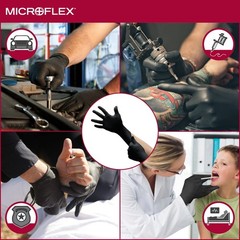 Ansell Microflex Midknight Mk-296 Exam – Xl Black Of 100 Mk-296-Xl
