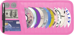 Car CD DVD Holder Large Capacity Oxford Fabric Visor Case with 12 Disc Sleeves