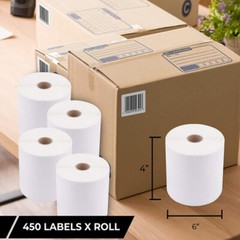 20 Rolls 4×6 Direct Thermal Shipping Labels For Zebra ZP450 Eltron 2844 450/Roll