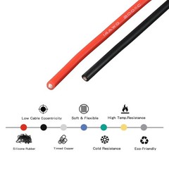 BNTECHGO 14 Gauge Silicone Wire Spool red and Black Each 25ft Flexible 14 AWG…