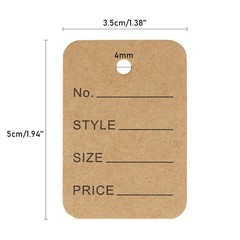 jijAcraft 1000Pcs Price Tags, Brown Clothing Tag for Retail, Rectangle,