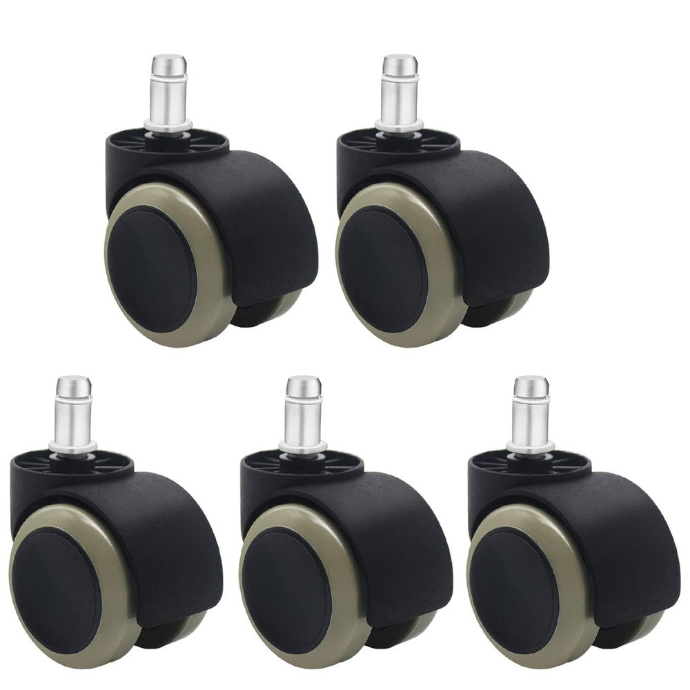 Office Chair Wheels Replacement Rubber Chair casters(Set of 5) for Hardwood Floo