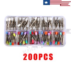 Disposable Dental Prophy Polishing Brush Latch Flat Type Rainbow 200Pcs/Box