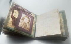 Hand Made Junk Journal 6×5 Inches Old Time Pictures With Orange Yellow Flowers