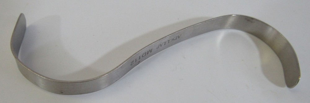 Aesculap MD112 S-Shaped Davis Brain Spatula Retractor 7″ Width 10mm Germany
