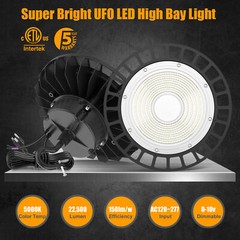 22500 Lumens 150W UFO LED High Bay Light Commercial Gym Work Lamp Dimmable 5000K