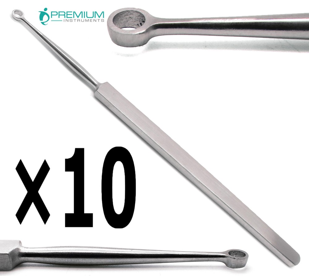 10× Fox Dermal Curettes Dermatology 4mm ENT 5.5″ Surgical MedicaI Instruments