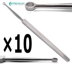 10× Fox Dermal Curettes Dermatology 4mm ENT 5.5″ Surgical MedicaI Instruments