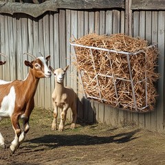 VEVOR Livestock Hay Feeder 18.5 Gallons Wall Mounted Goat Hay Rack for Horses