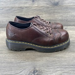 Dr Martens P0313 Industrial Steel Toe Work Shoes Brown Leather Mens