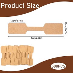 500 Self-Adhesive Kraft Jewelry Price Tags Stickers for Bracelets and Rings