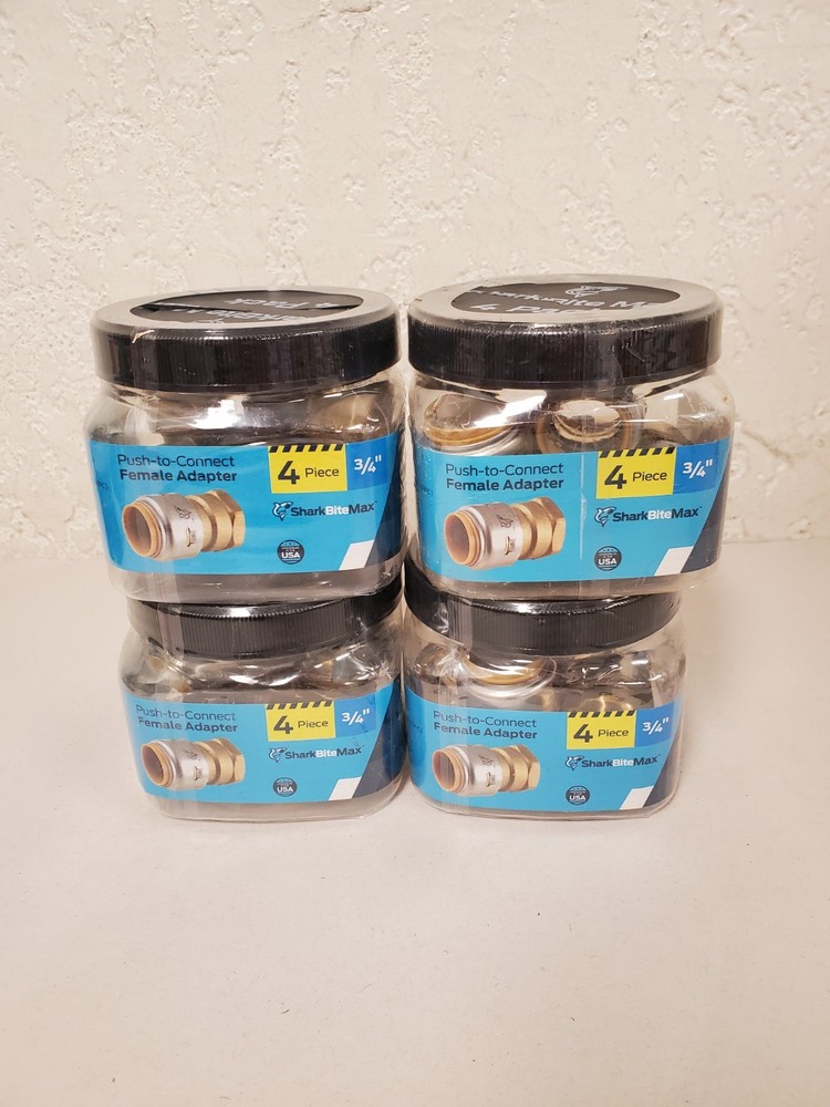 *4 4pks* SharkBite Max 3/4″ PTC x FIP Brass Adapter Fitting Pro Pack = 16 Total