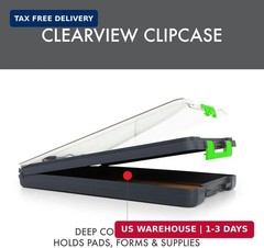 Dexas Clearview Clipcase clipboard13.75 X 9.5 in, Green. See Papers Clearly Outd