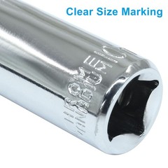 3/8 Inch Drive 10mm Shallow and Deep Socket Set 6 Point Hand Repair 4 Pcs
