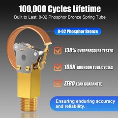 0-100 PSI Liquid Filled Pressure Gauge 1/4 NPT 2.5 Dial Stainless Steel