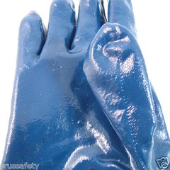 BG Nitrile Coated Rubber PVC Gloves Chemical Resistant,One size,Blue-BG105NITRIL