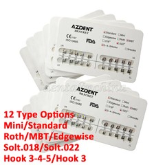 AZDENT Dental Orthodontic Ultrathin Mini/Standard Metal Bracket Braces Hook 345