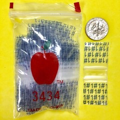 3434 MINI ZIP DESIG BAGS 3/4″ X 3/4″ / 10 DSN PREMIX 1000PCS 2.5MIL READ DETAILS
