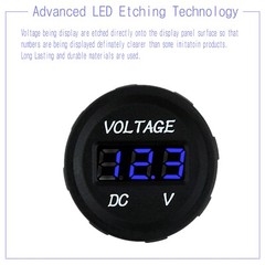 12V 3 Gang Waterproof Car Battery Meter Voltmeter LED Digital Display Voltage