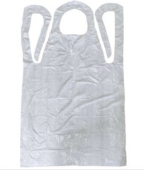 100-1000 Hvy Weight White or Blue Full Bib 46L x 28W Disposable Poly Apron 1mil