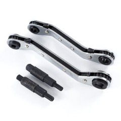 3/8” to 1/4”, 5/16” x 1/4” Refrigeration Hvac Service Wrench Set+Hex Bit Kit