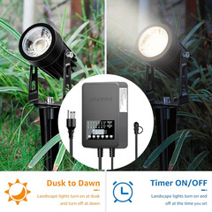 300W Low Voltage Landscape Transformer with Dual Control Outputs and Photocell