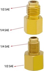 4 PCS R134A Brass Refrigerant Tank Adapter to R12 Fitting Adapter Vacuum Pump…