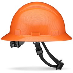 Full Brim Non-Vented Orange Textured Carbon Fiber Design Gloss Finish OSHA Ha…