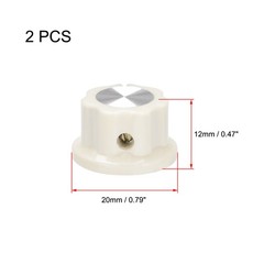 2pcs 6.4mm Shaft Hole Potentiometer Control Rotary Knobs Effect Pedal Knob Beige