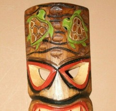 Tropical Island Theme Restaurant Handmade Wood Tiki Wall Decor, Salty Pirates 3