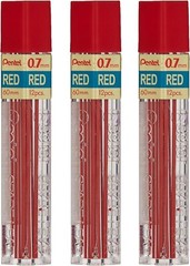 Pentel PPB/PPR 0.5mm/0.7mm Colored Pencil Refill Lead, 12 Leads/Tube, 3 Tubes