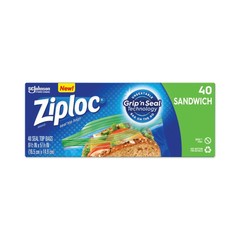 Ziploc 315882BX 1.2 mil. Resealable Sandwich Bags – Clear (40/BX) New