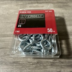 Everbilt #8 Zinc-Plated Steel Lag Screw Eyes (50-Pack)