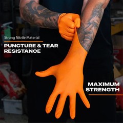Professional Nitrile Gloves 4/6/8 Mil Black & Orange – All Sizes