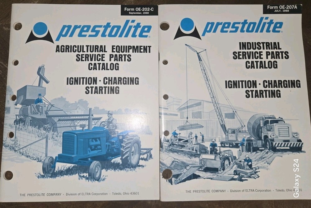 PRESTOLITE AGRICULTURAL EQUIPMENT AND INDUSTRIAL SERVICE PARTS CATALOGS 1968