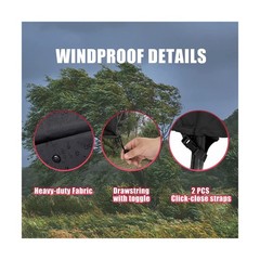 Fire Pit Cover Round – 38″ Heavy Duty Waterproof Oxford Fabric Outdoor