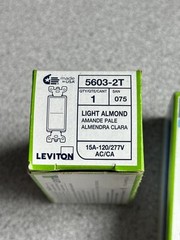 Lot of 2 NEW LEVITON 15A Light Almond Decora 3-Way Switches 5603-2T