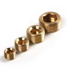 20pcs 1/8″ 1/4″ 3/8″ 1/2″ NPT Brass Hex Countersunk Plugs Socket Pipe Fittings