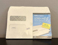 Lot of 4- Office Depot Double-Window Self-Seal Envelopes For 1099-MISC 25PK each