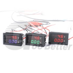 5-Wire DC Voltmeter Ammeter Panel Mount Amp Meter Red-Green Red-Blue Digital LED