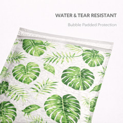 Banana Leaves Poly Bubble Mailers 6.5×10 Green Leaf Print Padded Envelopes