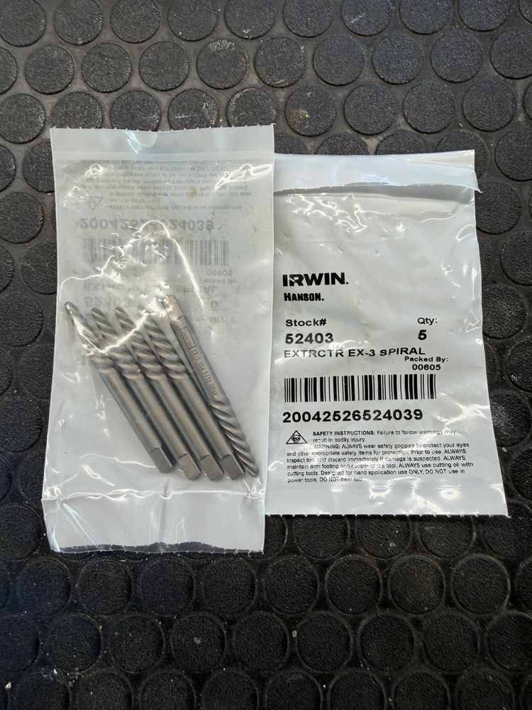 Irwin 52403 Spiral Flute Screw Extractors – 5/32 in 5 Pack