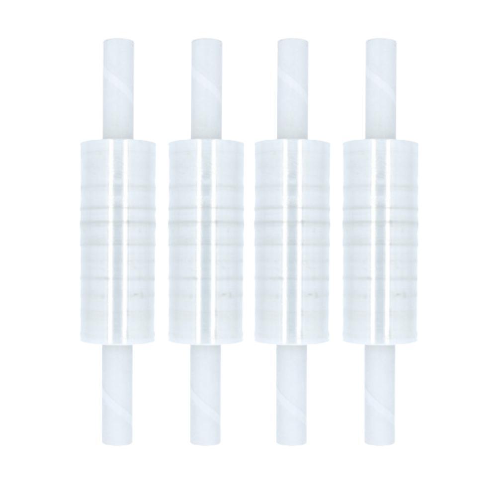 Cast Pallet Stretch Wrap Clear Film 4 Rolls 10″x 1000′ 80 Gauge Extended Core