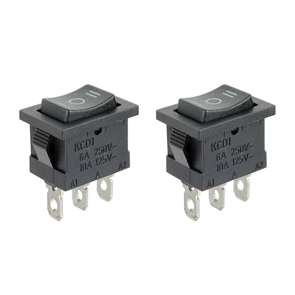 2Pcs Rocker Switch ON/Off/ON 3 Position 3 Pin, AC 6A/250V, 10A/125V,KCD1…
