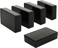 5 Pieces Plastic Project Boxes Junction Case for Electronic Project, Black 3.1 X