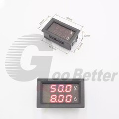 5-Wire DC Voltmeter Ammeter Panel Mount Amp Meter Red-Green Red-Blue Digital LED