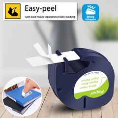 5Pack 1/2″ X 4m 13 ft Black on White 91330 Label Tape Fit for DYMO LetraTag QX50